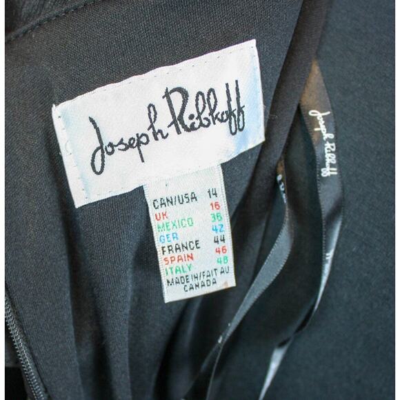 Joseph Ribkoff Black Cocktail Event Dress Portrait Collar Classic 14 - Picture 4 of 5